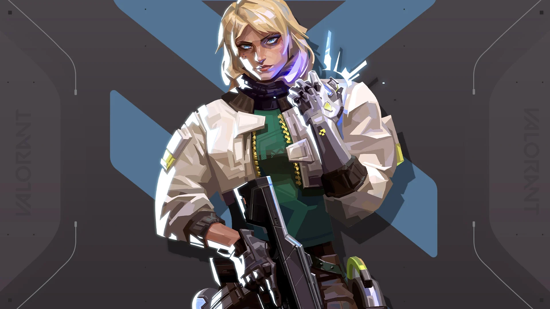 La agente más nueva de VALORANT, Deadlock, posando.