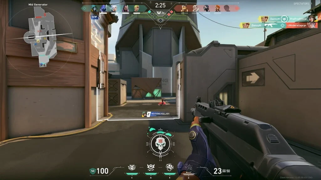 Temporizador de reanimación de un compañero en el modo Knockout de VALORANT