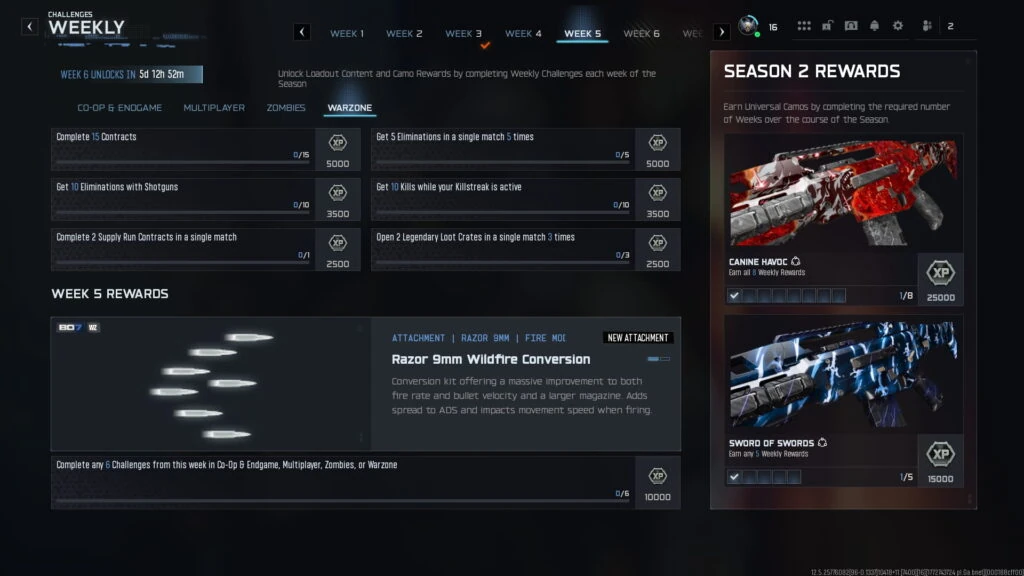 Desafíos de la Semana 5 de la Temporada 2 en Warzone