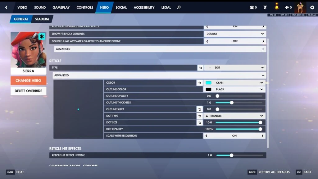 Mira triangular para Sierra en Overwatch