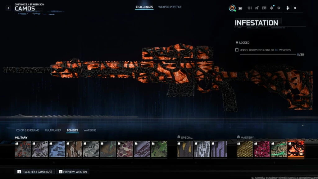 Camuflajes Zombies del Strider 300 en Black Ops 7