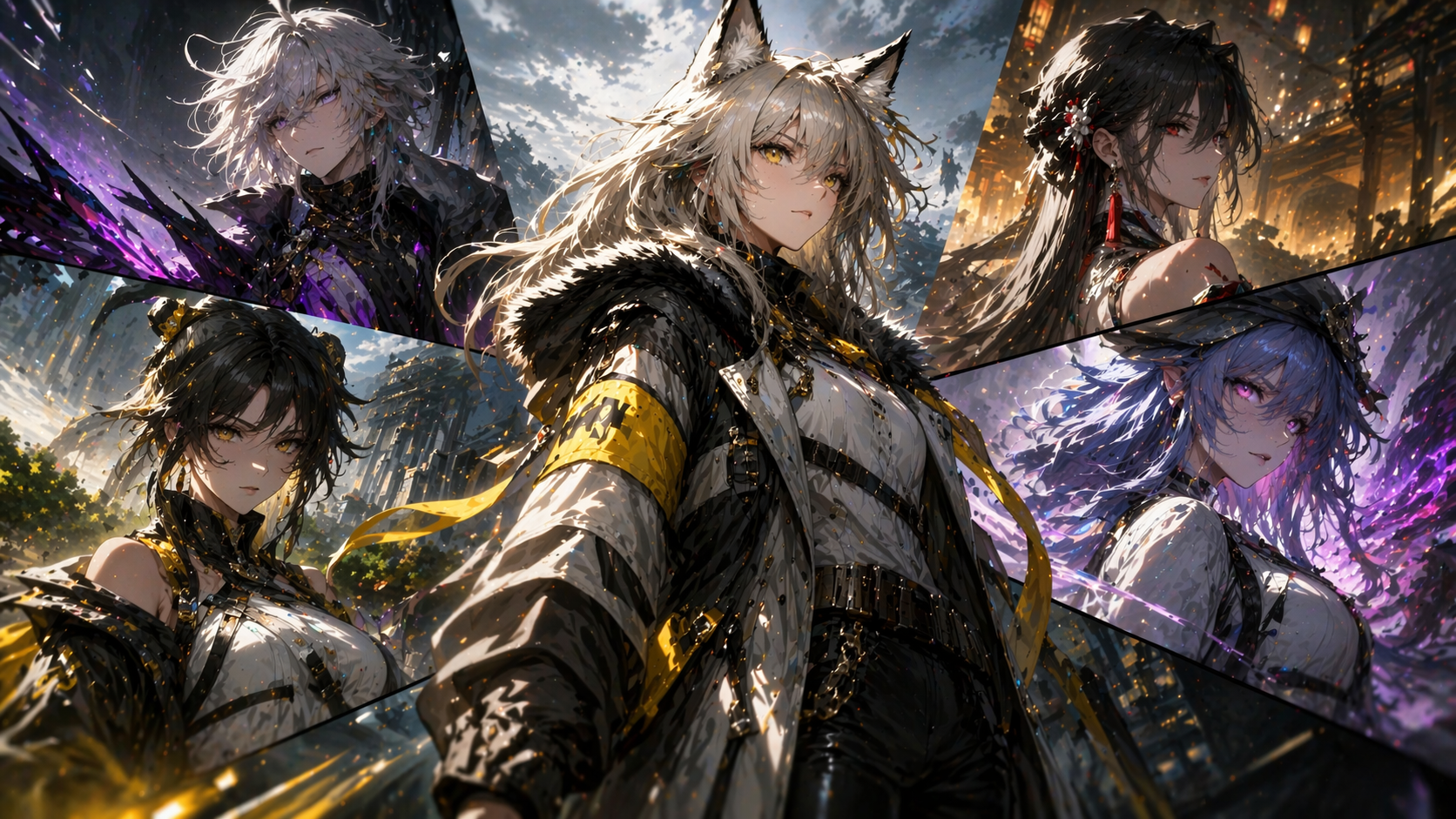 Operadores de Arknights Endfield en una composición futurista tipo banner con estilo anime y estética competitiva