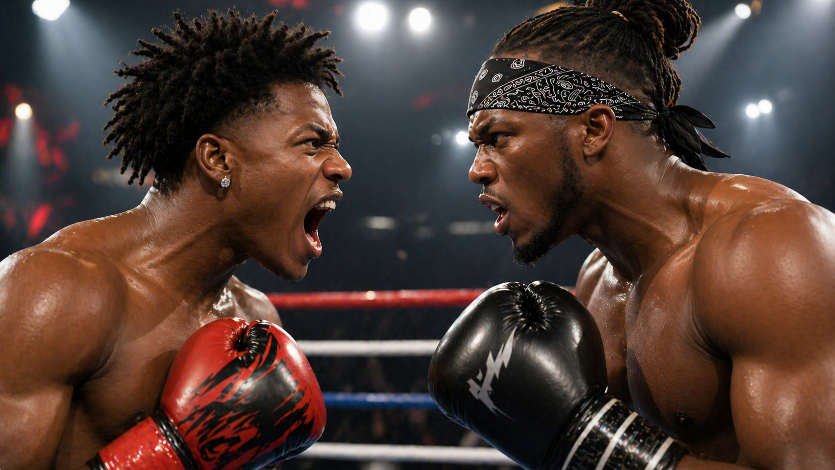 Revancha de boxeo entre streamers en un ring con ambiente competitivo