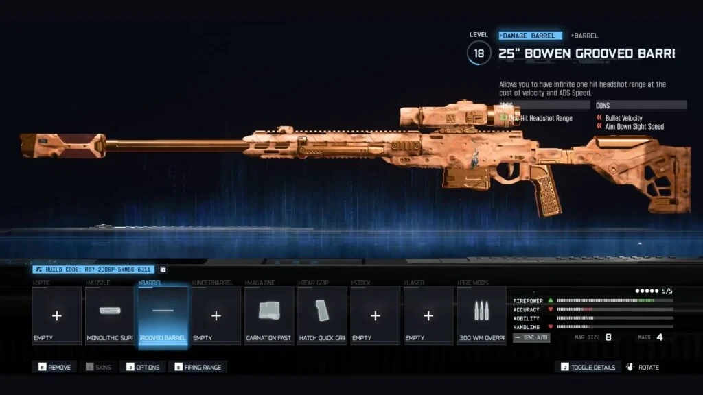 La mejor loadout de Strider 300 en Warzone, mostrando los mejores accesorios para usar