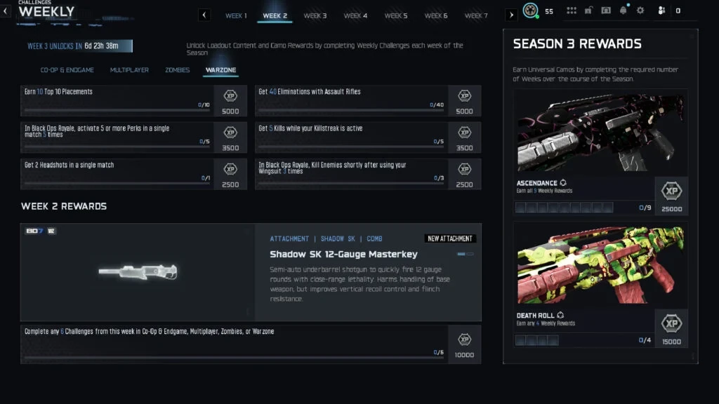 Desafíos de la Semana 2 en Warzone Temporada 3