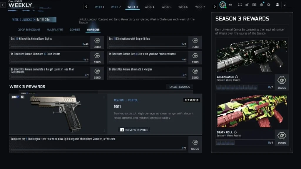 Desafíos de la Semana 3 en Warzone Temporada 3